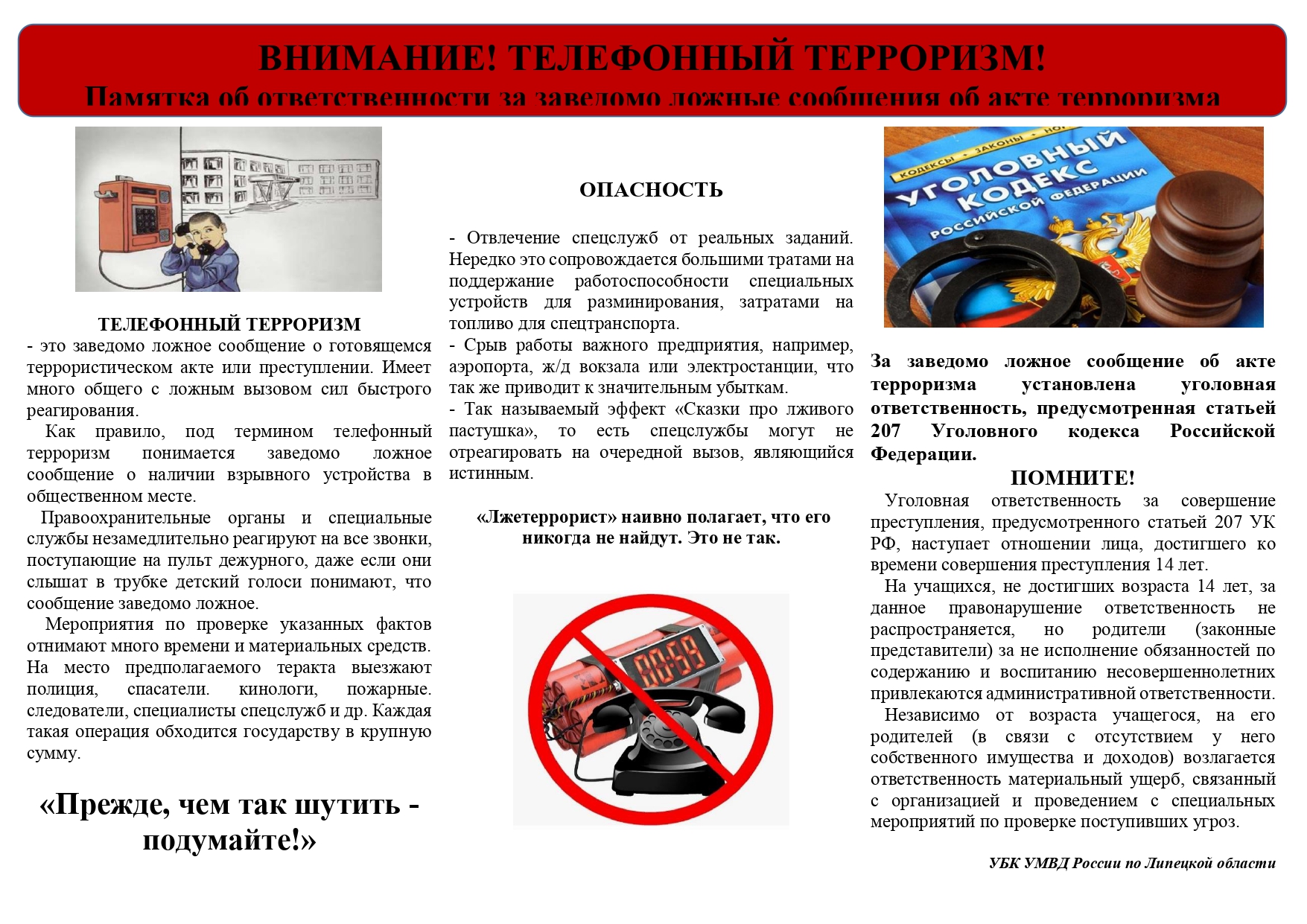Информационные материалы для просветительской кампании по предупреждению преступлений в сфере информационных технологий, предоставленные УМВД России по Липецкой области..